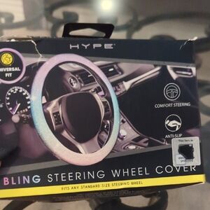 Hype Bling Steering Wheel Cover - Pink, Blue, White